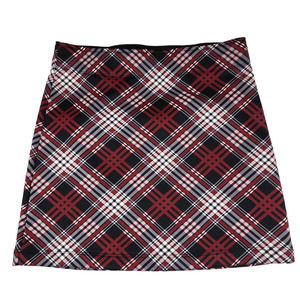 Athleta Red and Black Plaid Mini Skirt